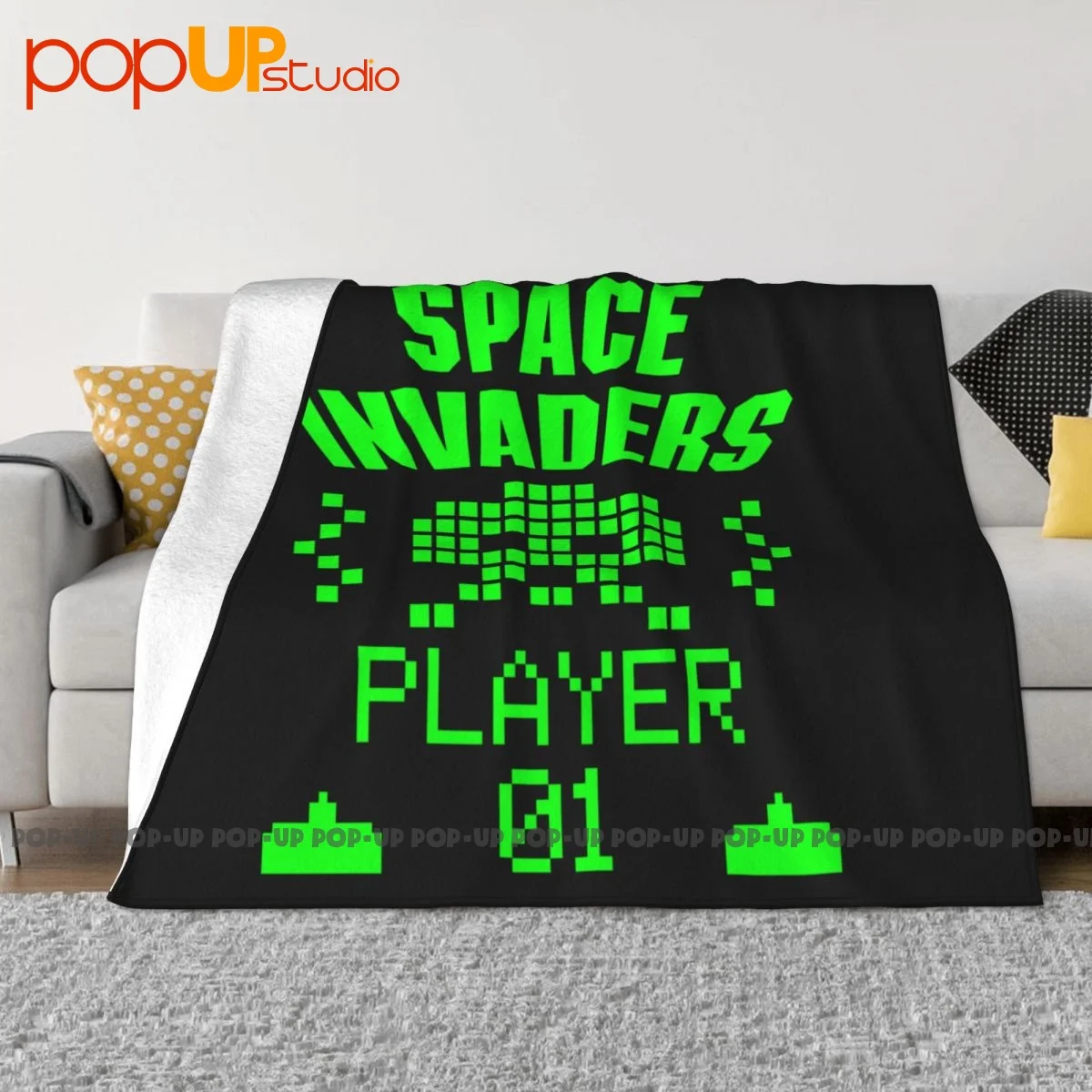 Space Invaders Alien Player One Taito Pixel Blanket Bedding Sofa Bed Cover Blanket