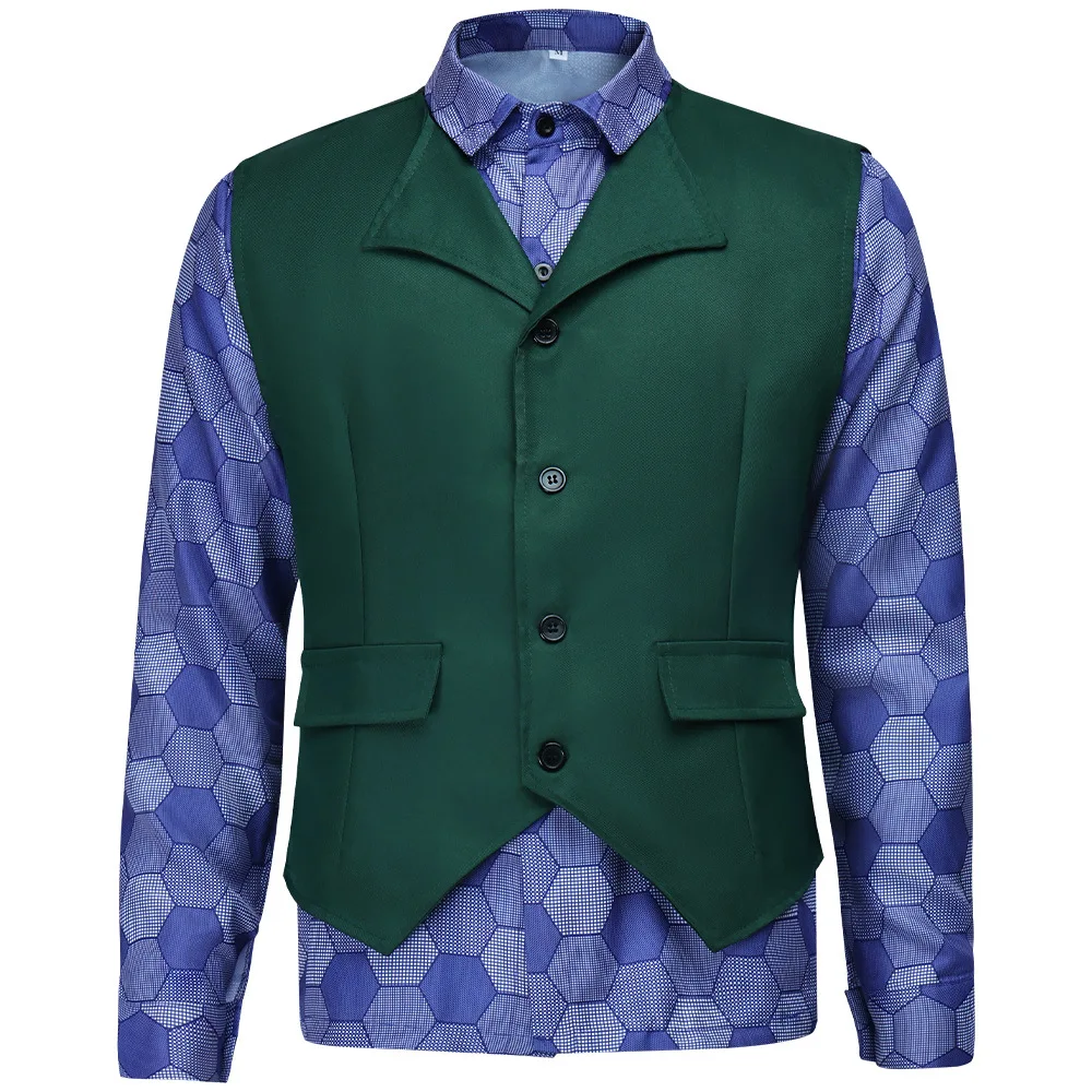 

Uniform for Adult Halloween Dress Up Party Clown Heath Ledger Suit Cosplay Movie&tv Dark Knight Joker Costumes Purple Jacket