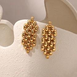 AENSOA 2022 New Exaggerated Simple Hollow Geometric Metal Earrings Women's Creative Unique Design Drop Earrings Punk Jewelry