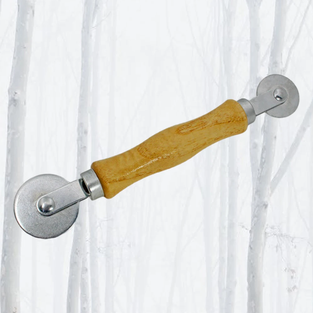 

Double Head Window Screen Pressing Roller Alloy Installation Tool Wooden Handle Replacing Mesh Labor-Saving Durable Window