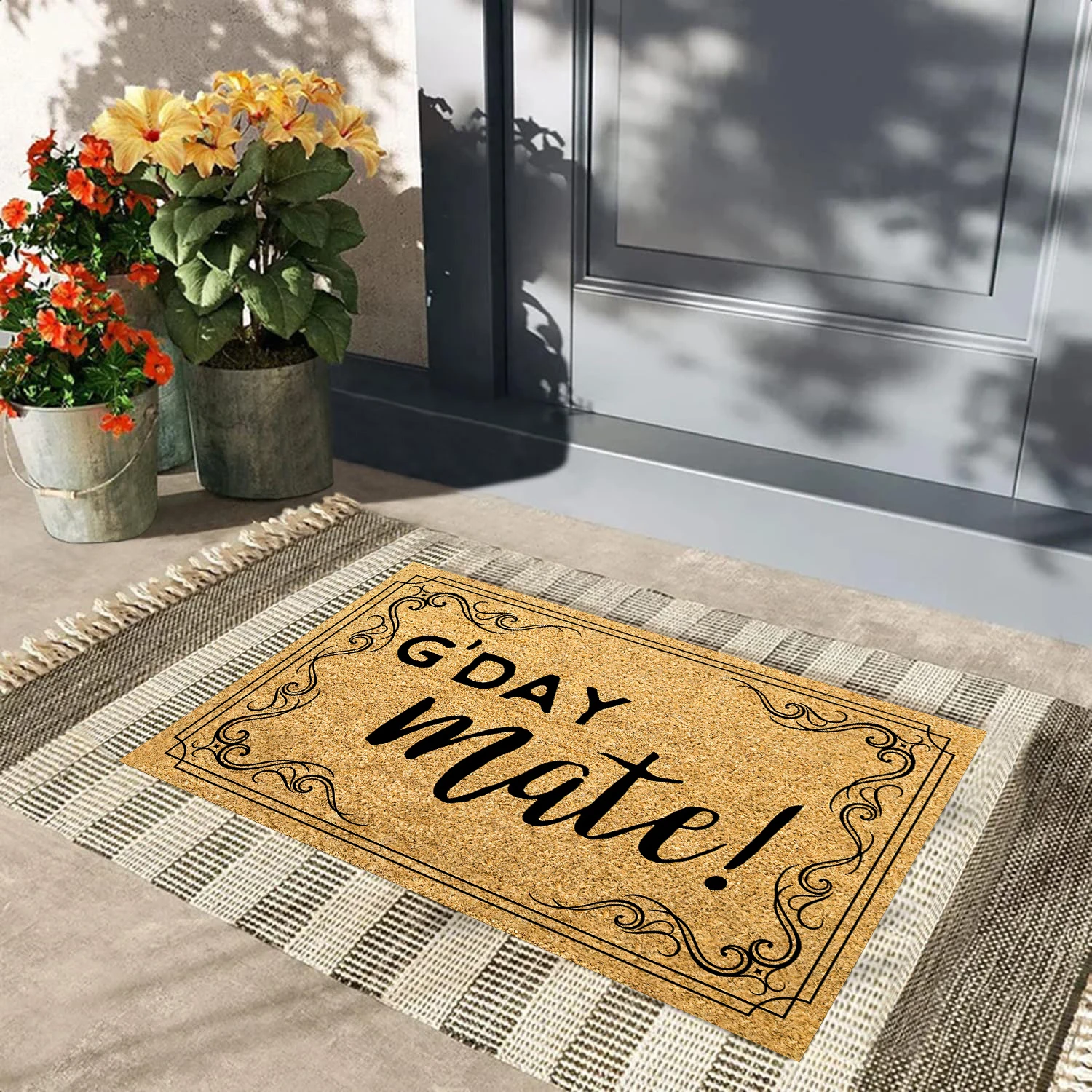 Rubber Backing Anti Slip Doormats, Outdoor Rug for Patio, Funny Mat, Room Decor, Australia Day Mate