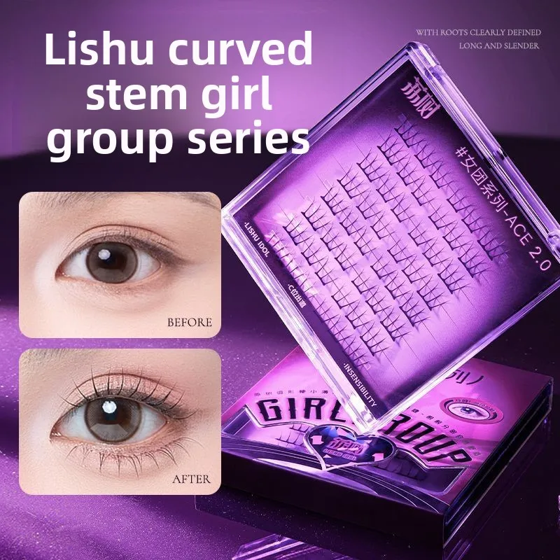

LISHU Natural Looking False Eyelashes, Arched Thin Base, Reusable Wispy Korean Lashes for Daily Wear 10-12mm