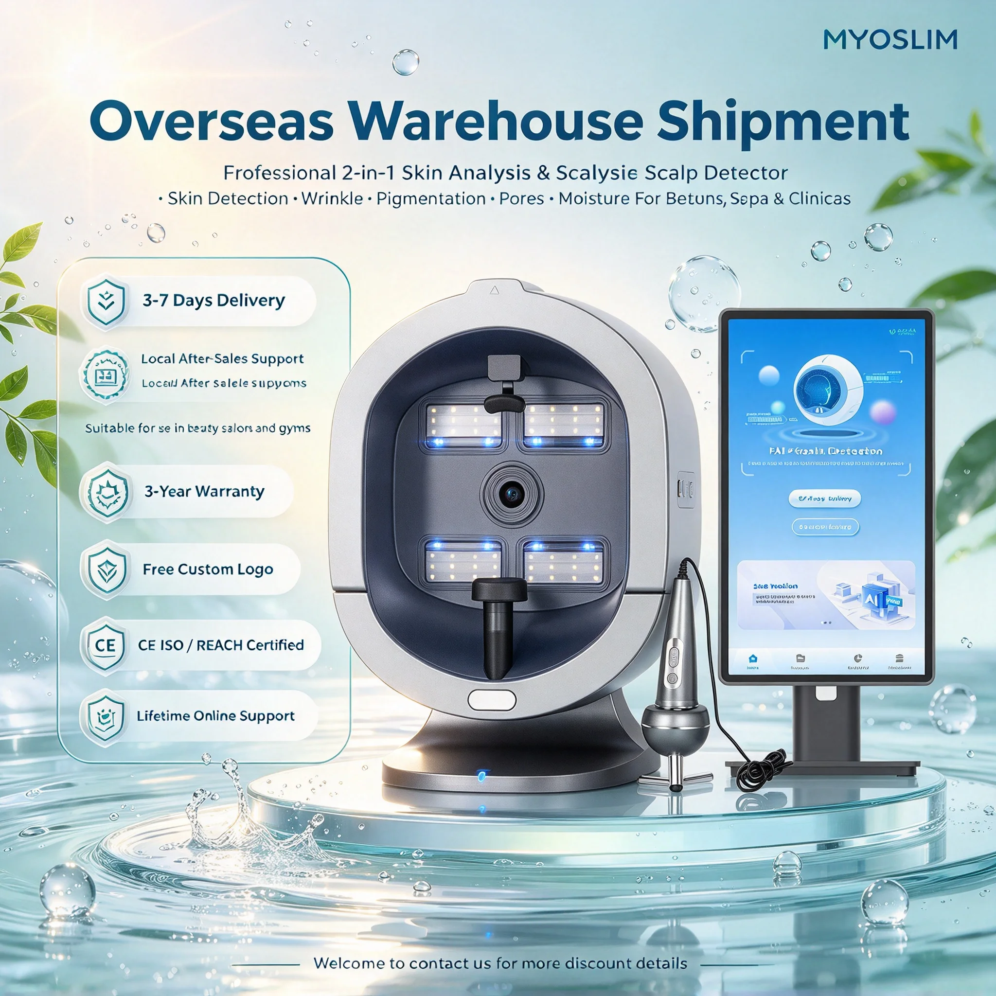 X5 Pro 3D AI Magic Mirror Skin Analyzer AI Intelligent Diagnosis Professional Report For Various Skin States Beauty Salon