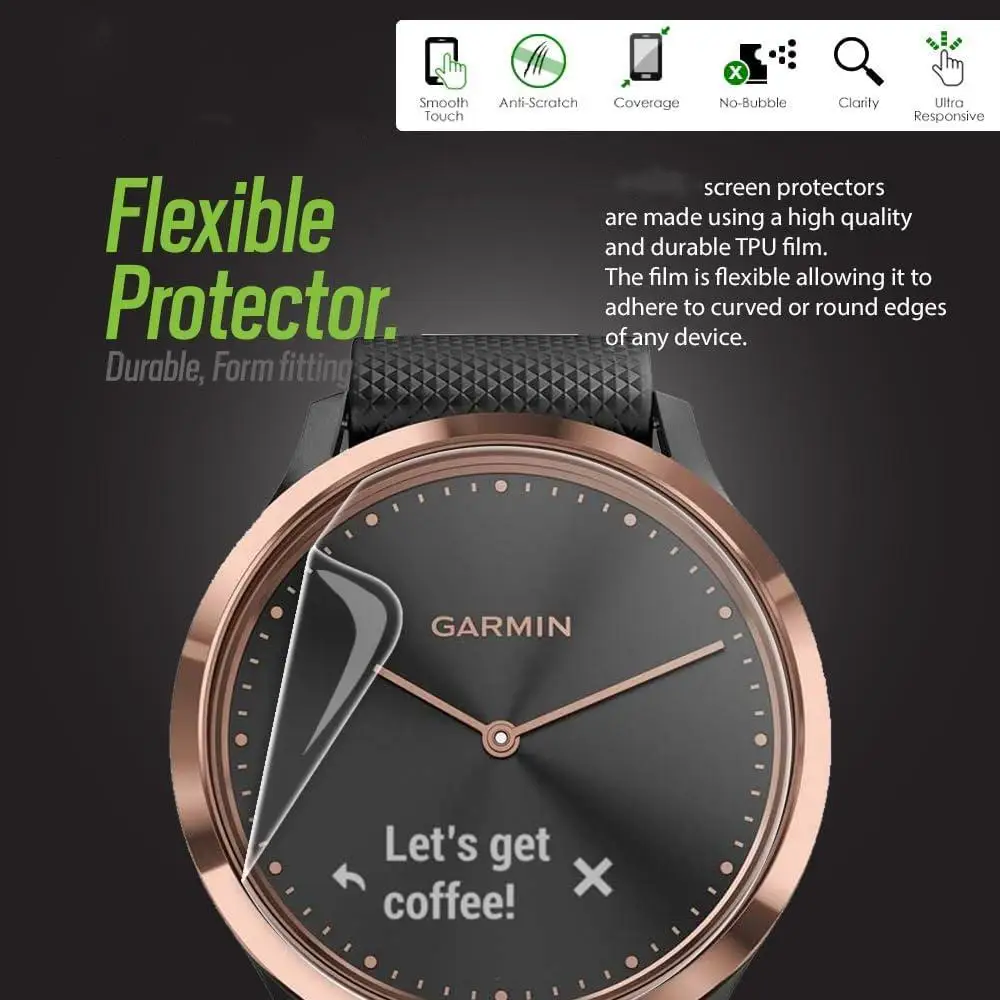 Protetor de Tela TPU Hidrogel, HD Limpar Película Protetora Suave para Garmin MOVE Tendência, Esporte Relógio Inteligente, 10Pcs