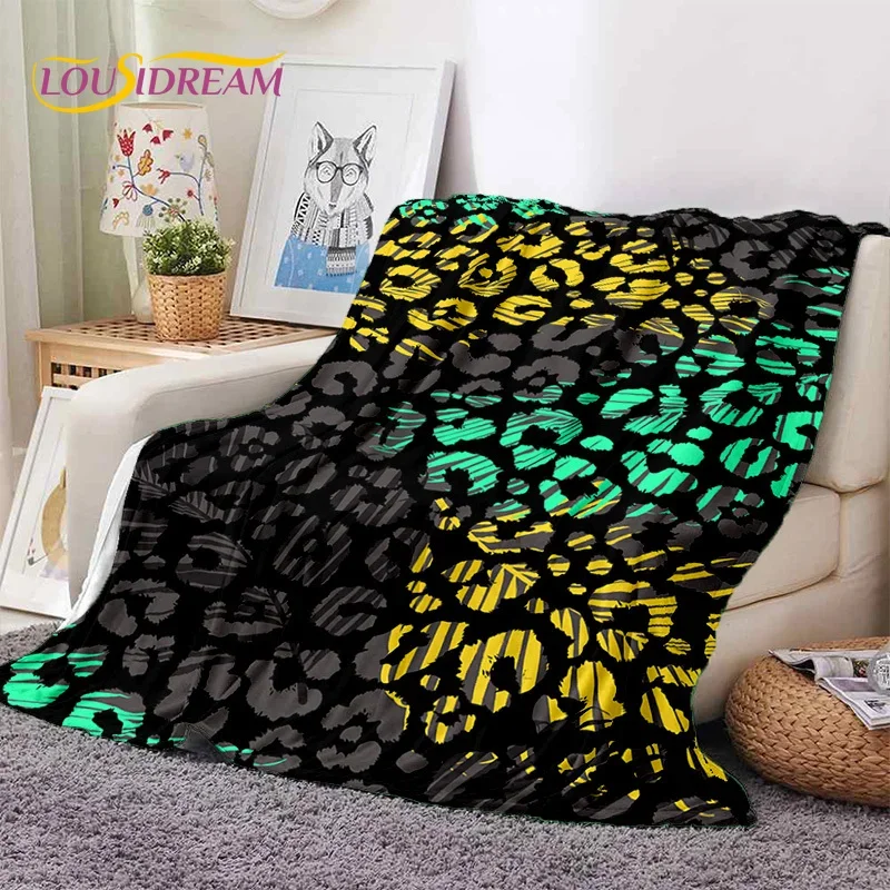 3D Colorful Zebra Stripe Leopard Tiger Print Pattern Soft Flannel Blanket,Throw Blanket Comfortable Blanket for Picnic Beds Home