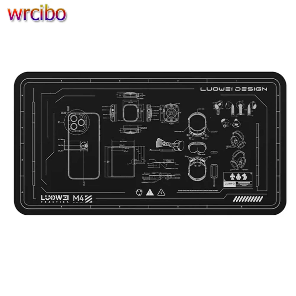 

Luowei LW-M4 15.6-inch 370*195*2mm Silicone Heat Insulation Pad Remove Solder Pad Mobile Phone Motherboard Repair Working Mat