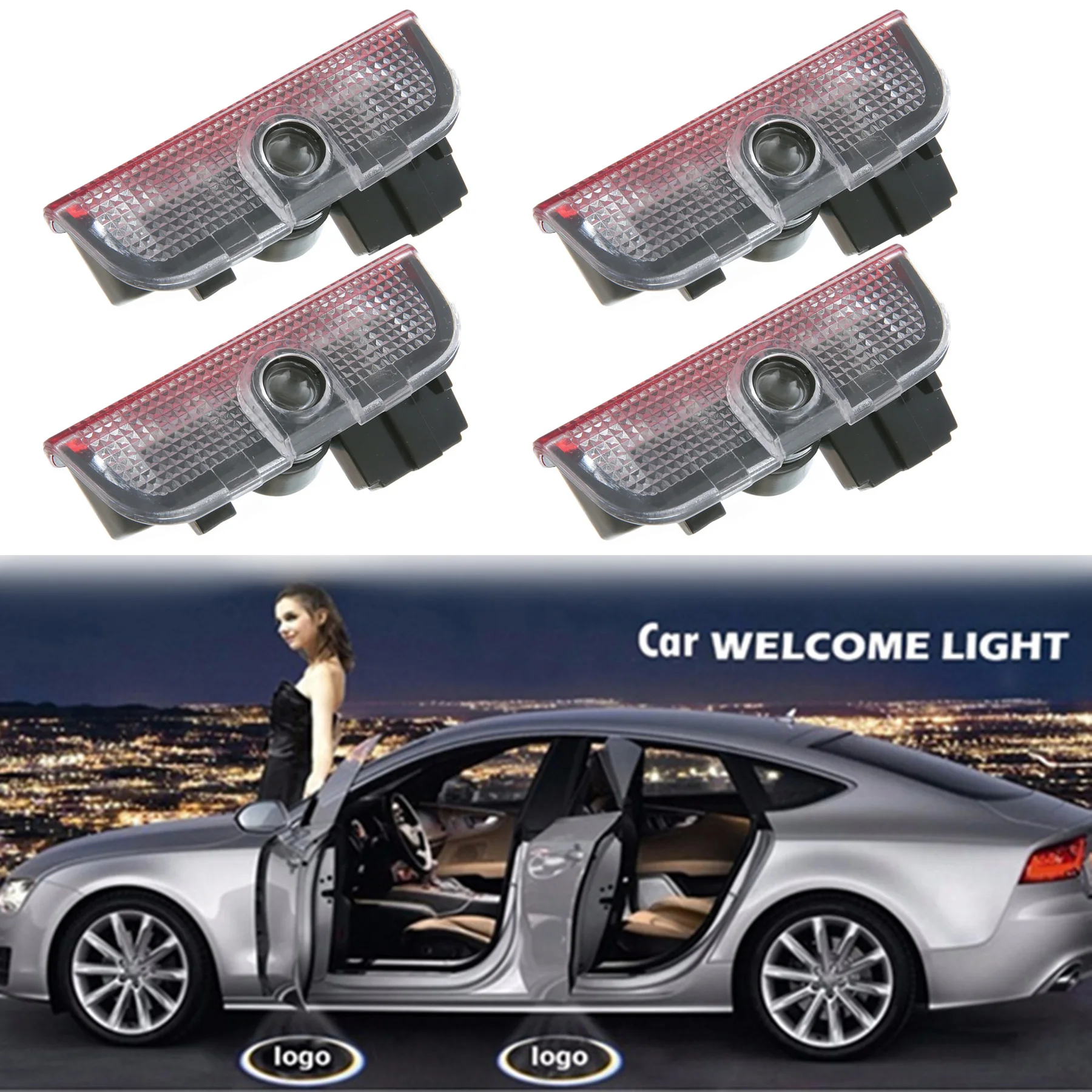 

4Pcs LED Car Door Light VW for Golf 5 6 7 GTI Sagitar 7N Touran CC Passat B6 B7 Jetta Shara Welcome Laser Projection Lamp
