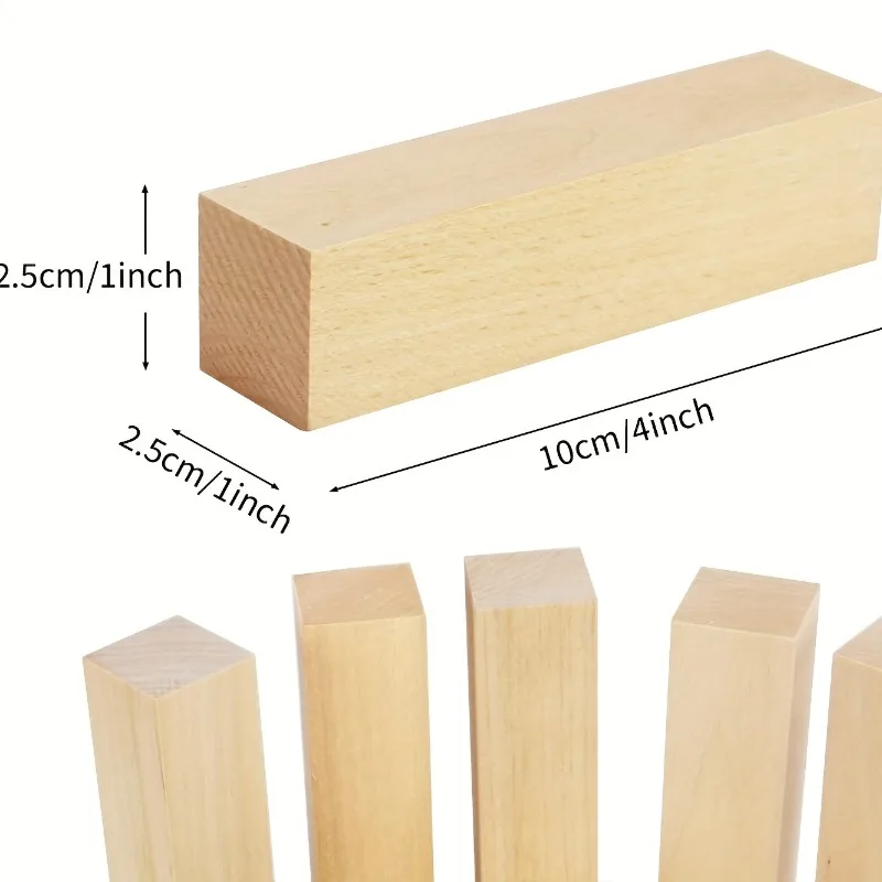 10pcs Basswood Carving Blocks Wood Whittling Blocks For Carving And Whittling, Beginner To Expert