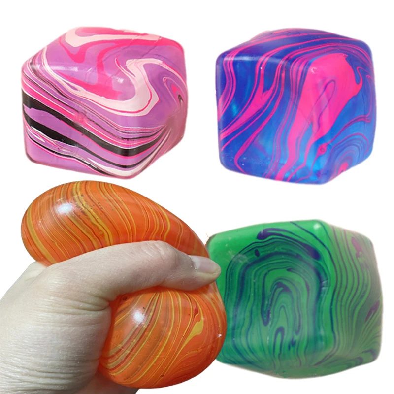 Squishy Ice Cube Maltose Fidgets Toys Soft Mochi Anti Stress Squeeze Toy Transparent Square Decompression Gifts for Friend Adult