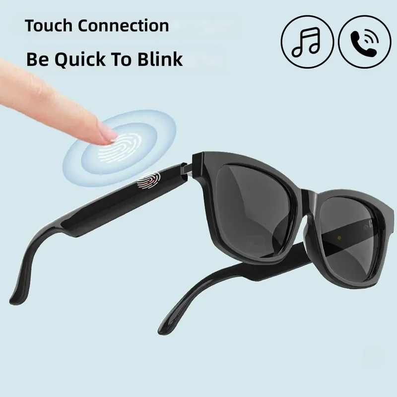 Smart AI Translation Glasses Bluetooth Audio Sunglasses Real Time Voice Translator Headset Music Earphones For Travel