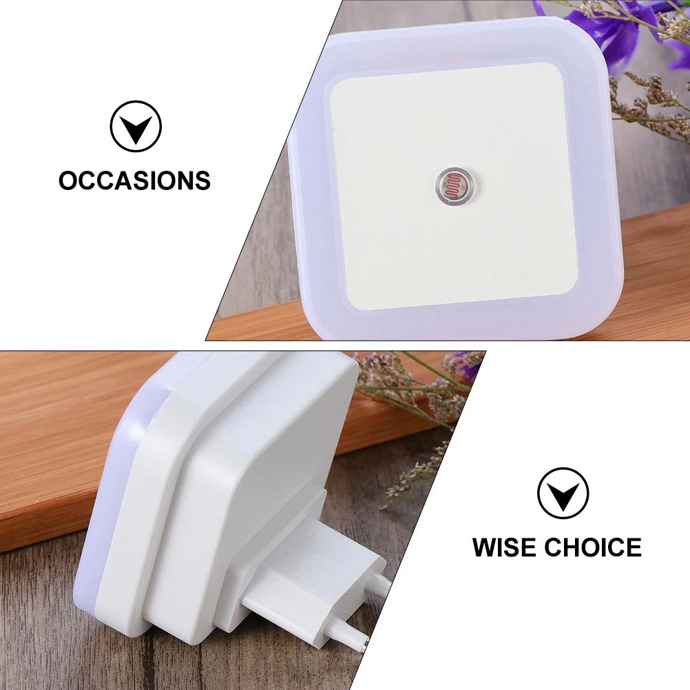 

6 Pcs Induction Light Night Plug LED Nightlight Low with Sensor White Room Child