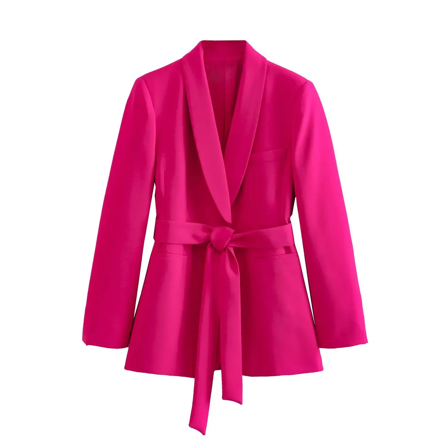 Blazer holgado de cintura alta para mujer, conjunto de pantalones informales de Color sólido, con cordones, elegante, 2 piezas