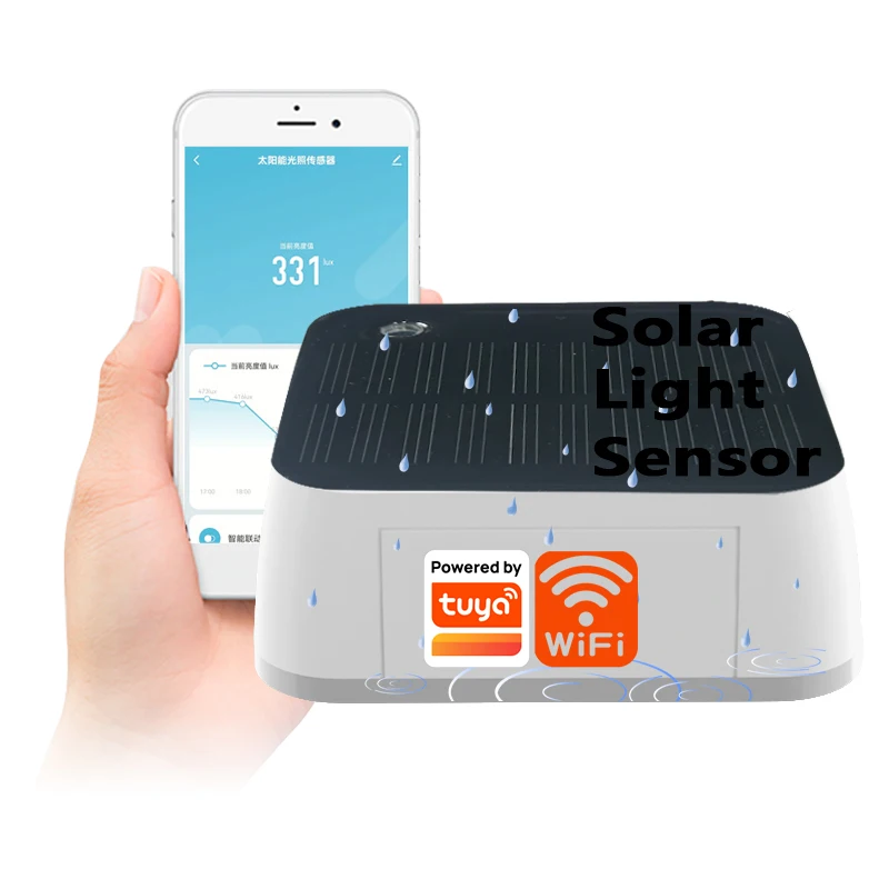 Tuya WiFi Solar Light Sensor Waterproof IP65 Outdoor Brightness Detection Luminance Sensor Easy To Install TY-SL-GZ