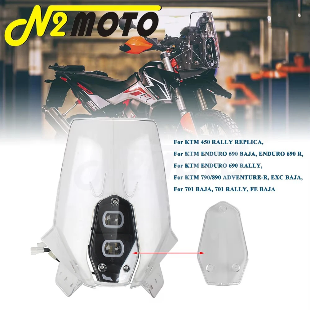 Motocross Wind Rally Fairing Winshield For KTM 450 RALLY REPLICA ENDURO 690 701 BAJA RALLY EXC FE 790 890 Dirt Bike Windscreen