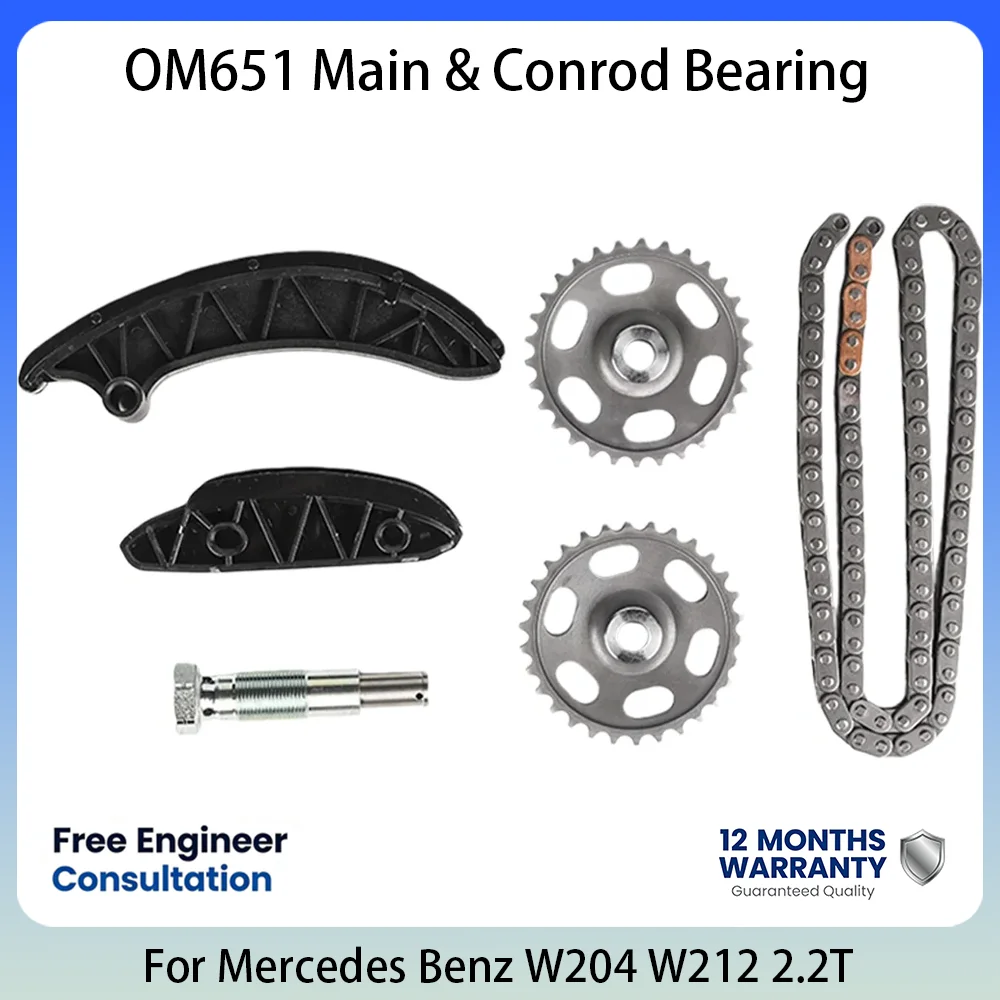Kit de Reparación de Distribución OM651 2.2L 2.2 L T L4 Diésel para Mercedes W204 W212 W906 Sprinter Vito, Kit Completo de Juntas de Distribución, Reemplazo OE