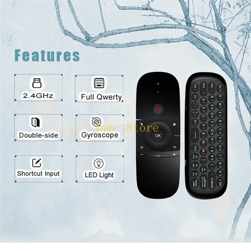 LX0B W1 Air Mouse 2.4G Wireless Keyboard Remote Control Support Learning Motion micro USB for TV Box PC