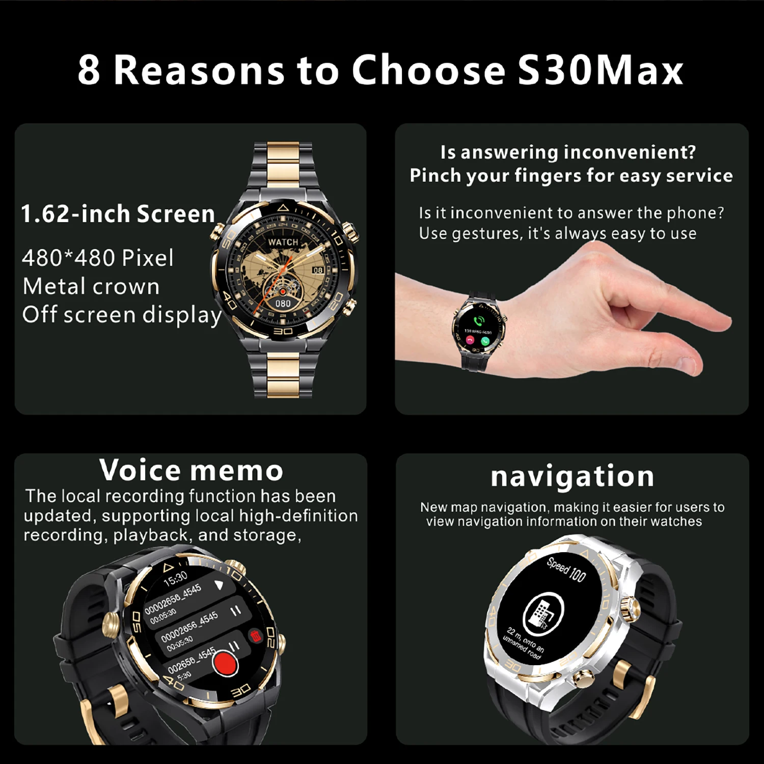 New Watch Ultimate Luxury Smart Watch Men's 480*480 HD Screen Outdoor Sports SmartWatch 4GB RAM GPS NFC Compass 2025 New Watch