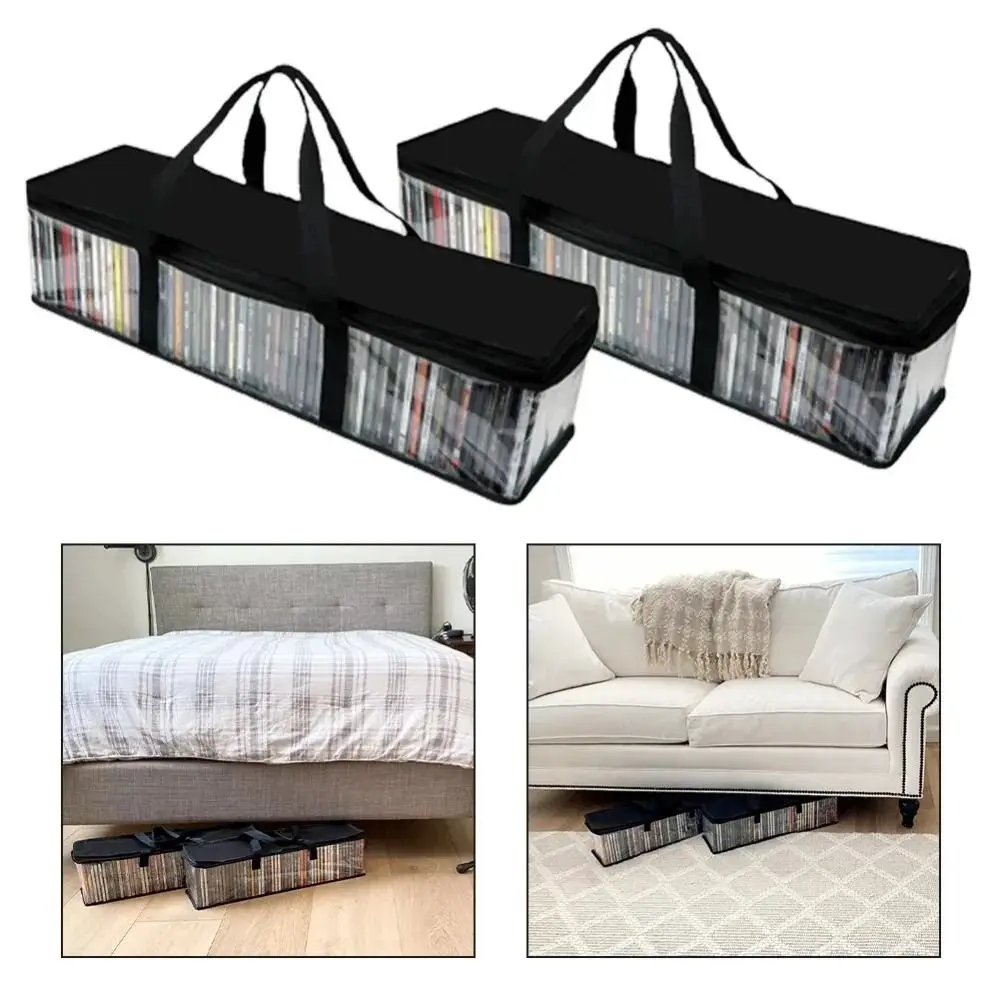 Bookshelf Dust Proof Book Storage Bag Clear Large CD Holder Case 60cm Book Organizer DVD Carry Bag Collection