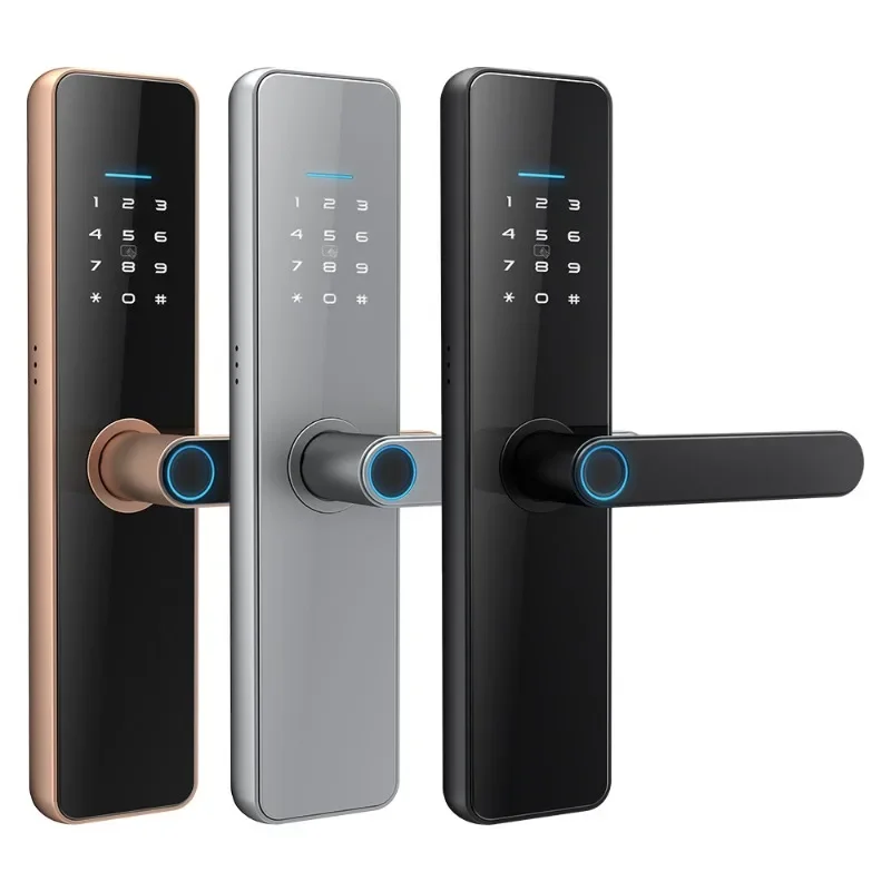 Bluetooth apartment electronic lock mobile app computer remote management wooden door fingerprint lock