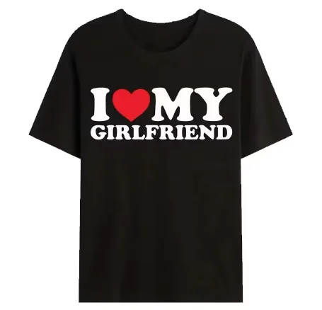 أنا أحب صديقتي طباعة تي شيرت تي شيرت للرجال عادية فضفاض الركض قصيرة الأكمام تي شيرت للصيف الربيع الصيف الرياضة القمم #2