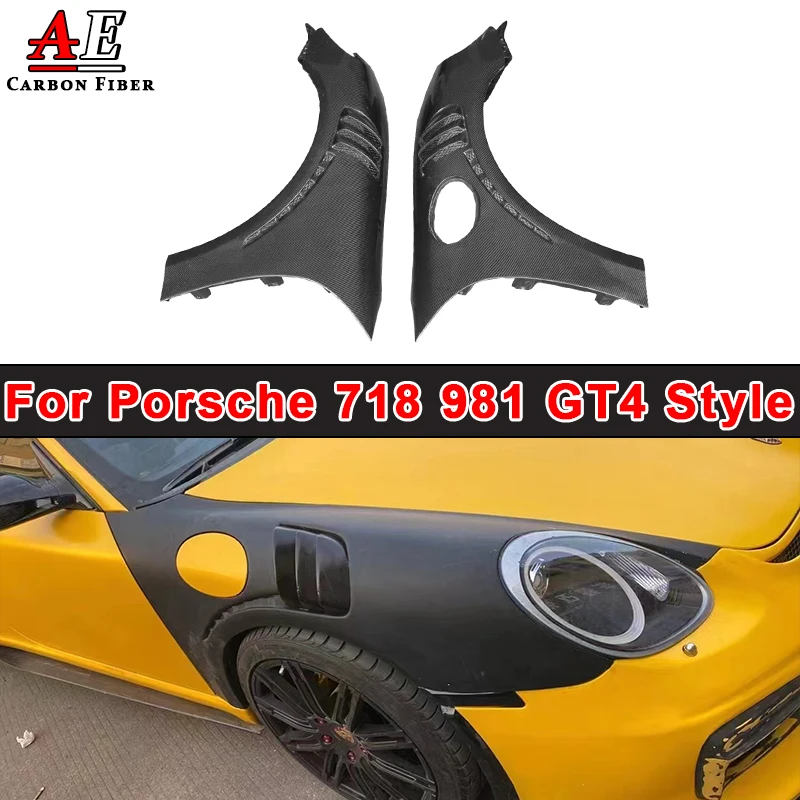 

Для Porsche 718 981 Cayman Boxster боковые крылья из углеродного волокна, накладка вентиляционного отверстия, сплиттер GT4, стиль, автозапчасти, комплекты кузова