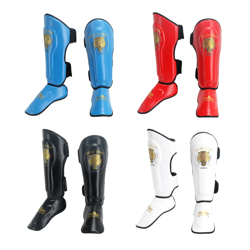 High-Quality PU Boxing Shin Guards Sanda Leg Guards Children'S Wrestling Muay Thai Footwear Protective Gear Protective Insteps