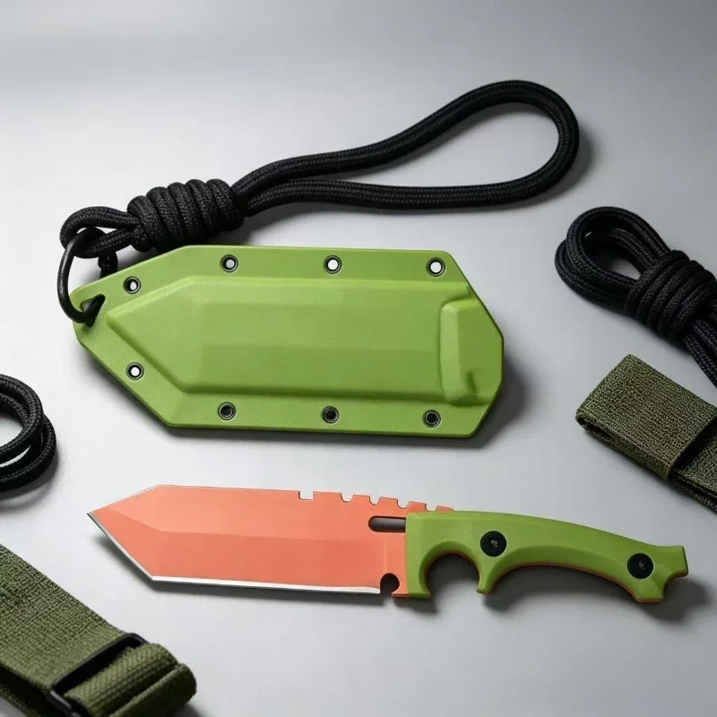 2026 New outdoor small straight knife, with knife cover, survival knife EDC tool, fishing, camping, pocket knife