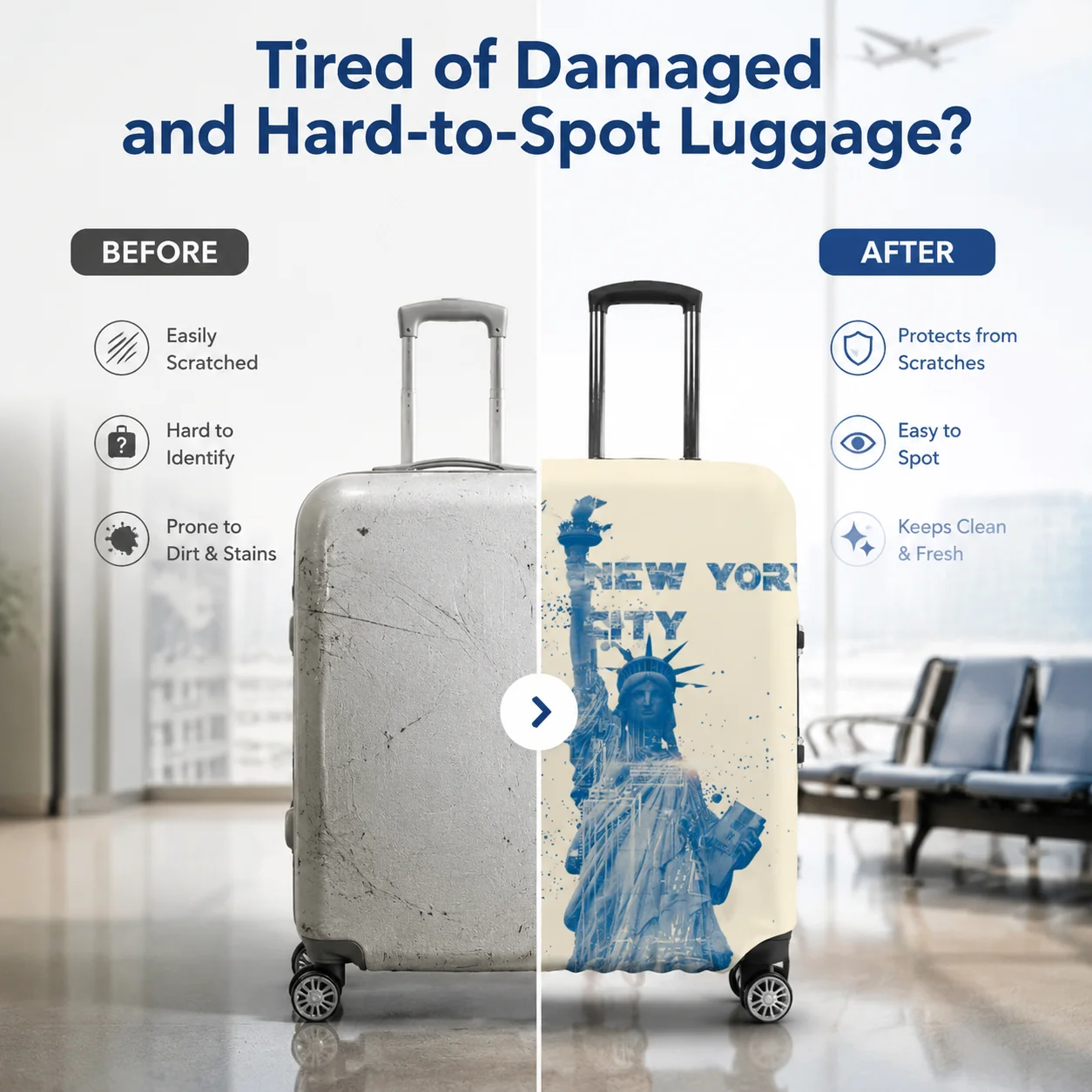 Personalized Name Initial Luggage Cover Custom Text Suitcase Protective Spandex Travel Accessories Case for Men Women