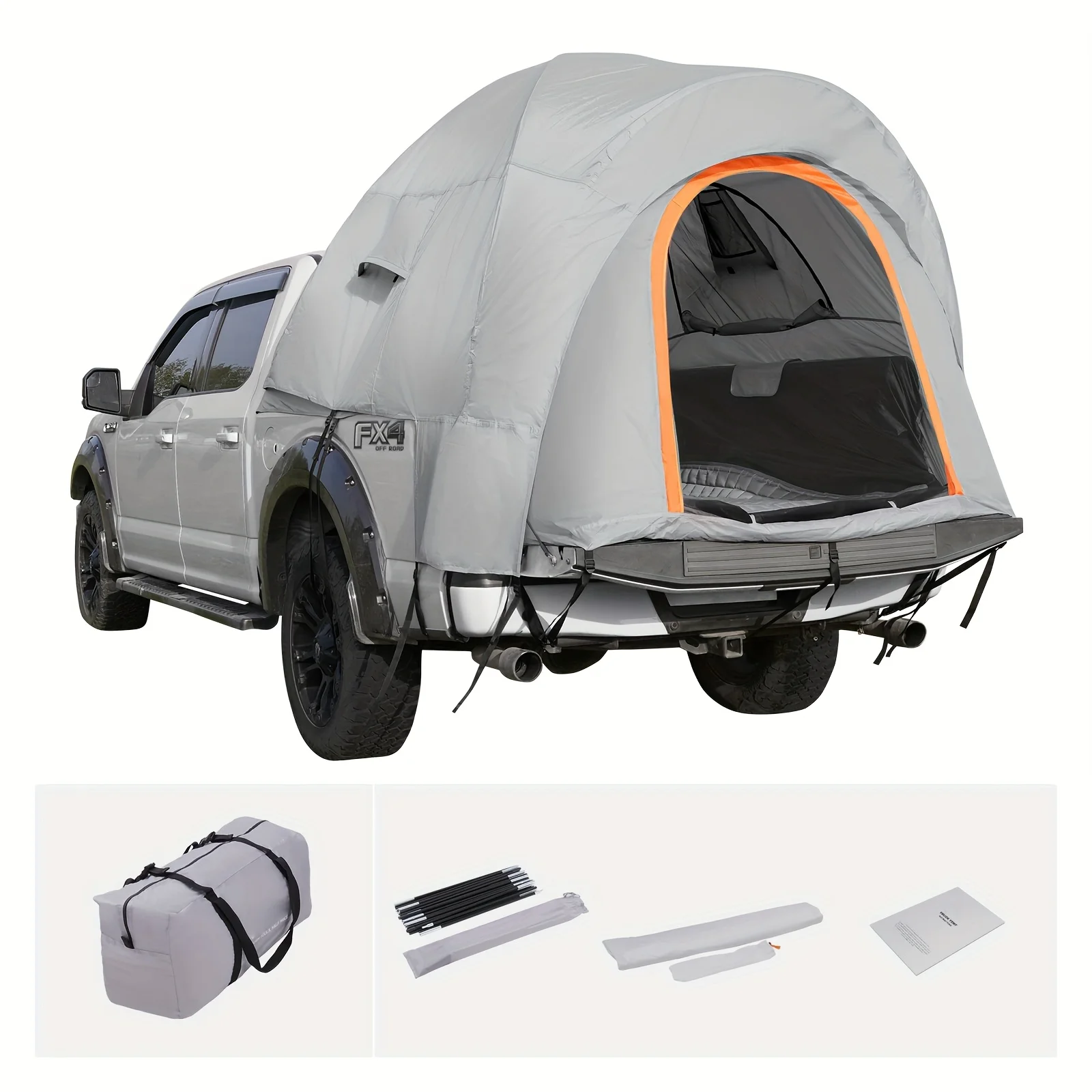 

Pickup Truck Tent Waterproof PU2000mm Double Layer for 2-4 Person Portable Truck Bed Tent with Rainfly for Camping Outdoor