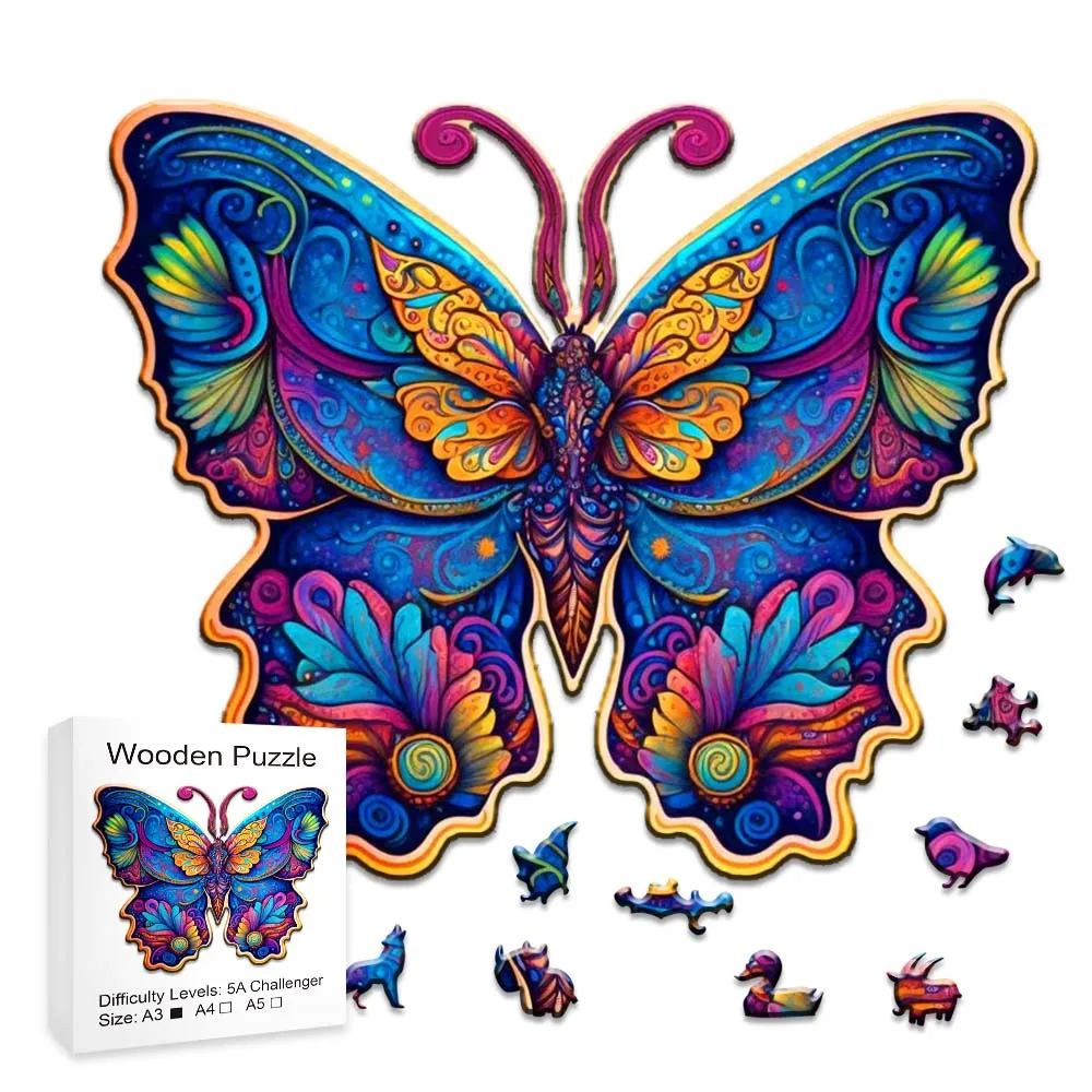 Animal Wooden Puzzles Beautiful Butterfly Adult Children Special Education Gift Challenge  Puzzle for Kids  Puzzle 10000 Piezas