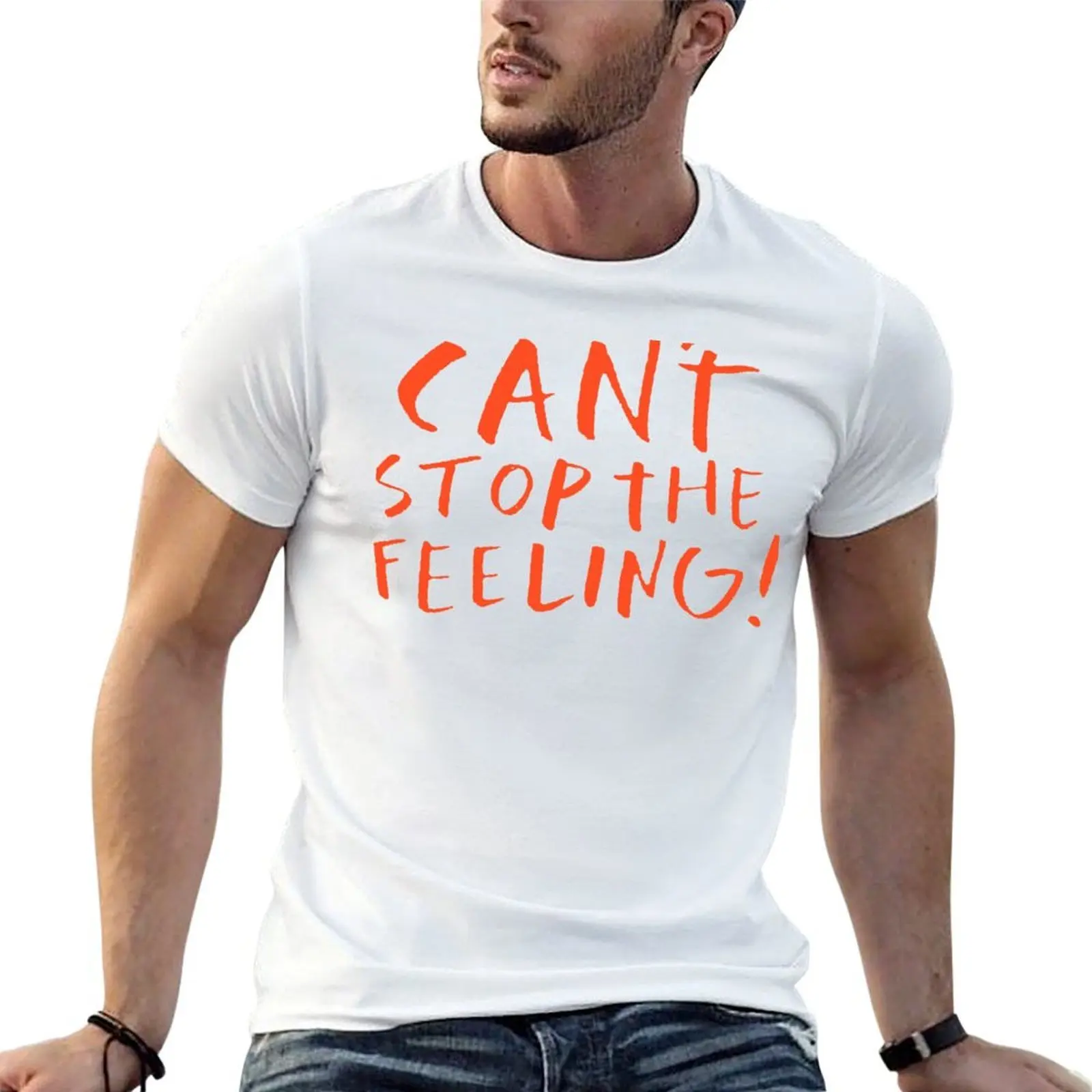 Camiseta Can't stop the feeling, camisetas para hombre, camiseta divertida de algodón para hombre, camisetas de diseñador de algodón para hombre, camiseta 100%