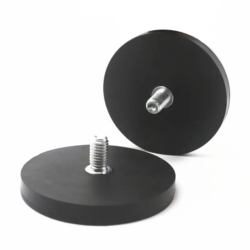 2/4/8pcs D66mm Rubber Coated Magnet Female Base suction cup tool scratch resistant magnetic base