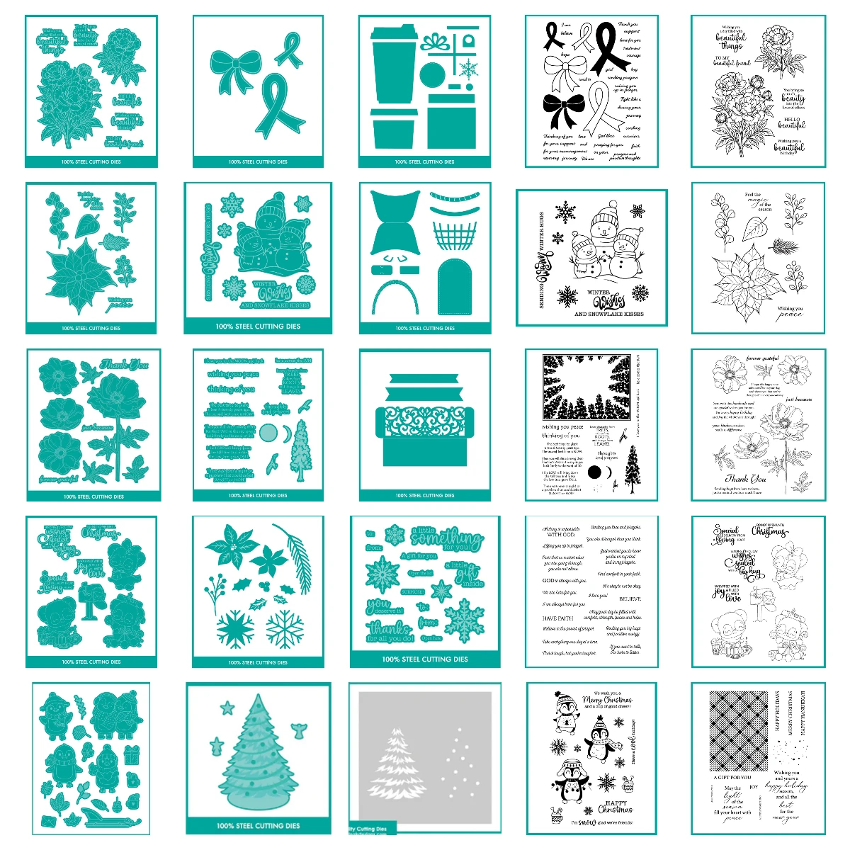 

2025 October New Winter Forest Frame Poinsettia Christmas Tree Metal Cutting Dies Stamps for DIY Scrapbook Handmade Photo Album