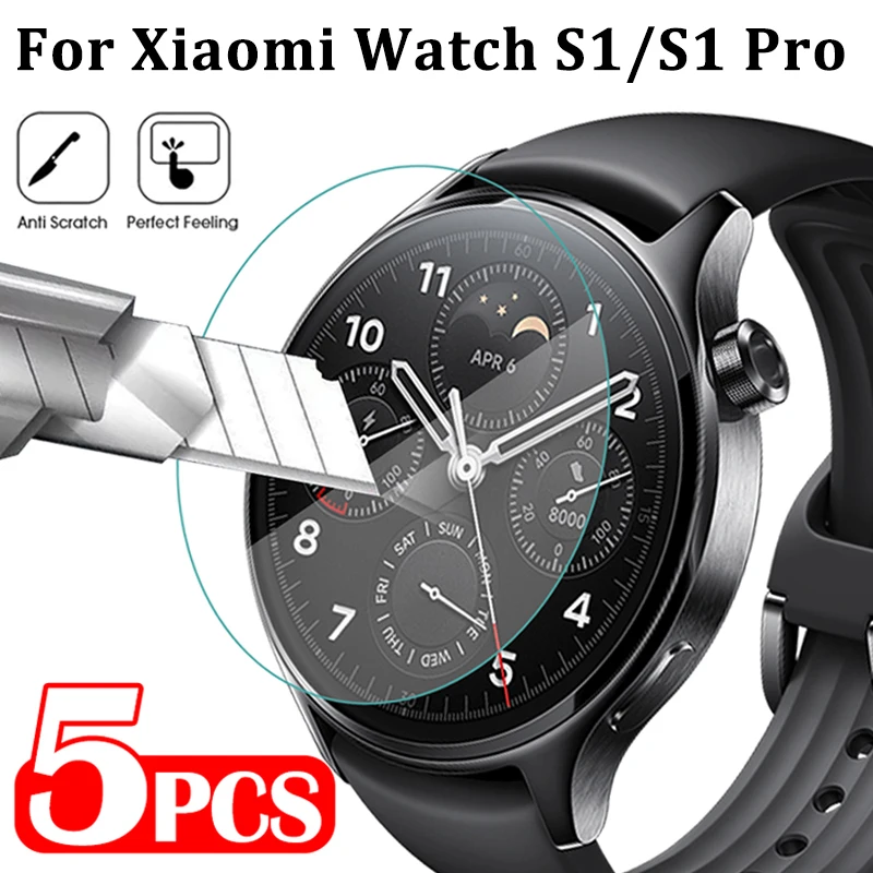 Tempered Glass for Xiaomi Watch S1/S1 Pro Smartwatch HD Full Cover Clear Scratch Resistant Screen Protector for Mi Watch S1 Pro