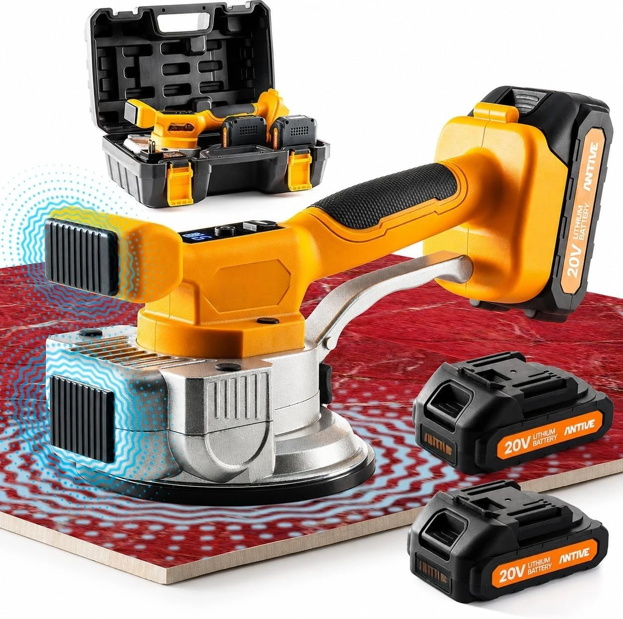 Tile Vibration Tool, Cordless Tile Vibrator Tile Leveling 20V Batteries Set