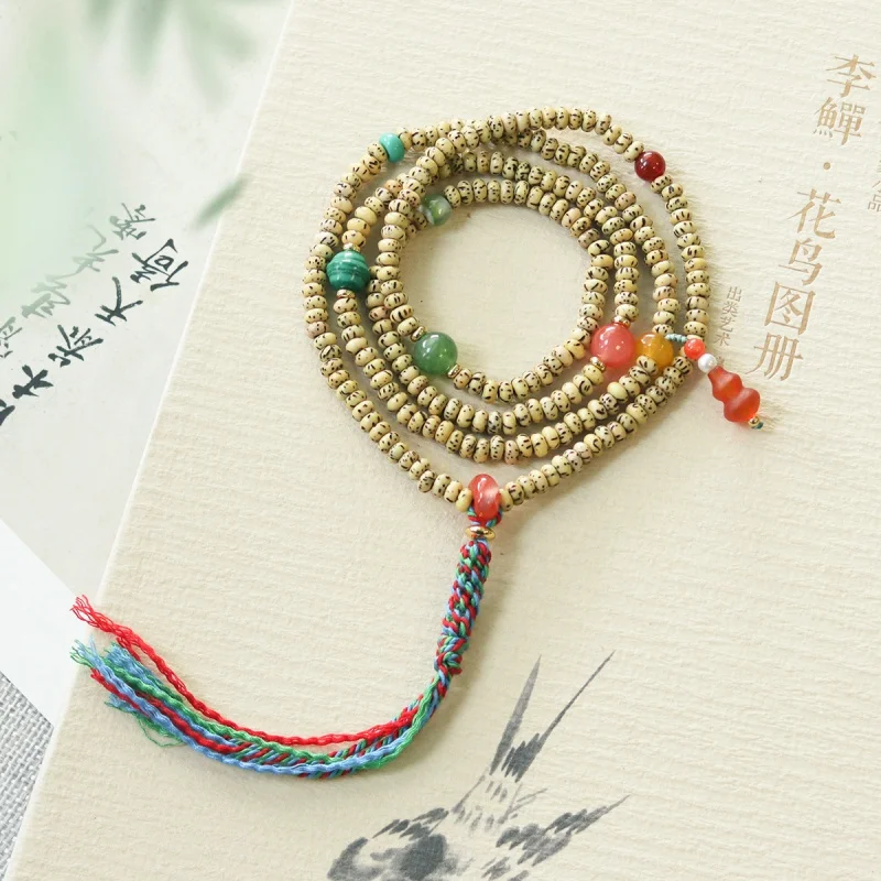 Original Ecological Gold Seed Xingyue Bodhi Multi-Circle Bracelet Agate South Red Glaze Jasper Accessories