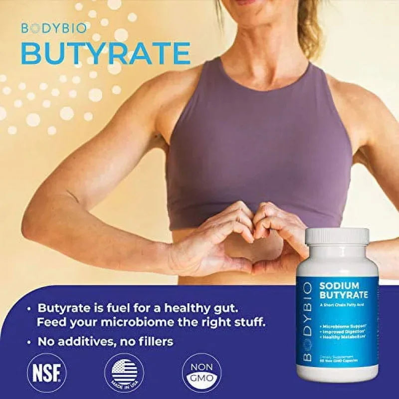 Sodium Butyrate - Short-chain Fatty Acids, Intestinal Health Supplement, Promotes Digestion, Liver Function & DNA Health Non-GMO