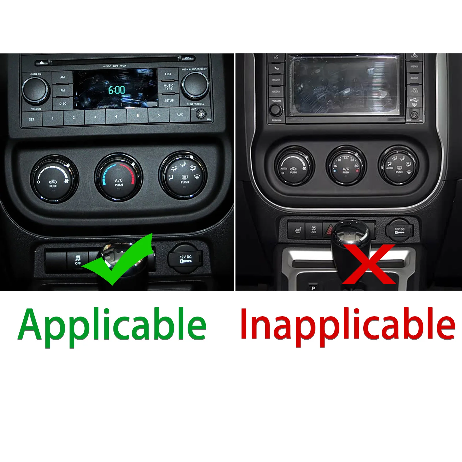 For Jeep Compass Patriot 2009-2017 Real Carbon Fiber Sticker Central air conditioning control panel Car Accessories Decorative
