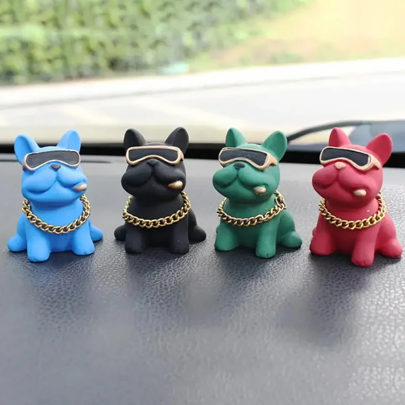 Wear-resistant Bulldog Car Ornaments Feel Comfortable Resin Material Car Dashboard Decoration Car Accessories Interior Decor