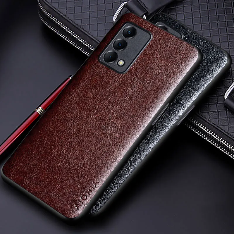 Oppo Realme GT Master Edition 용 고급 PU 가죽 케이스 realme gt master edition 케이스 용 솔리드 컬러 디자인 커버