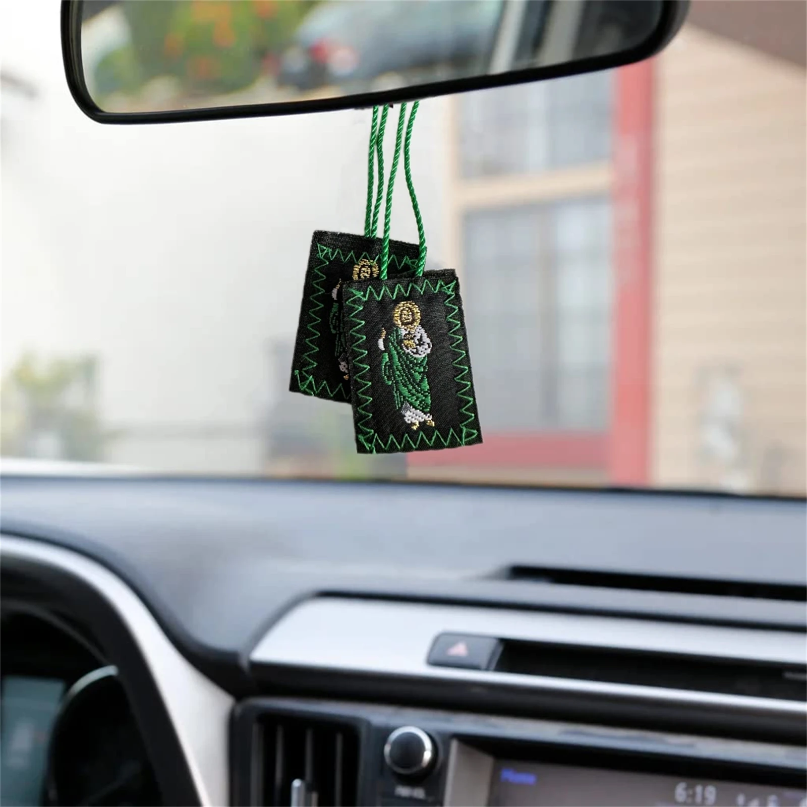 Capulars Catholic, 3 Pack Green Scapular Of Saint Jude, Virgen De Guadalupe Necklace San Judas Tadeo Escapularios Catolicos,