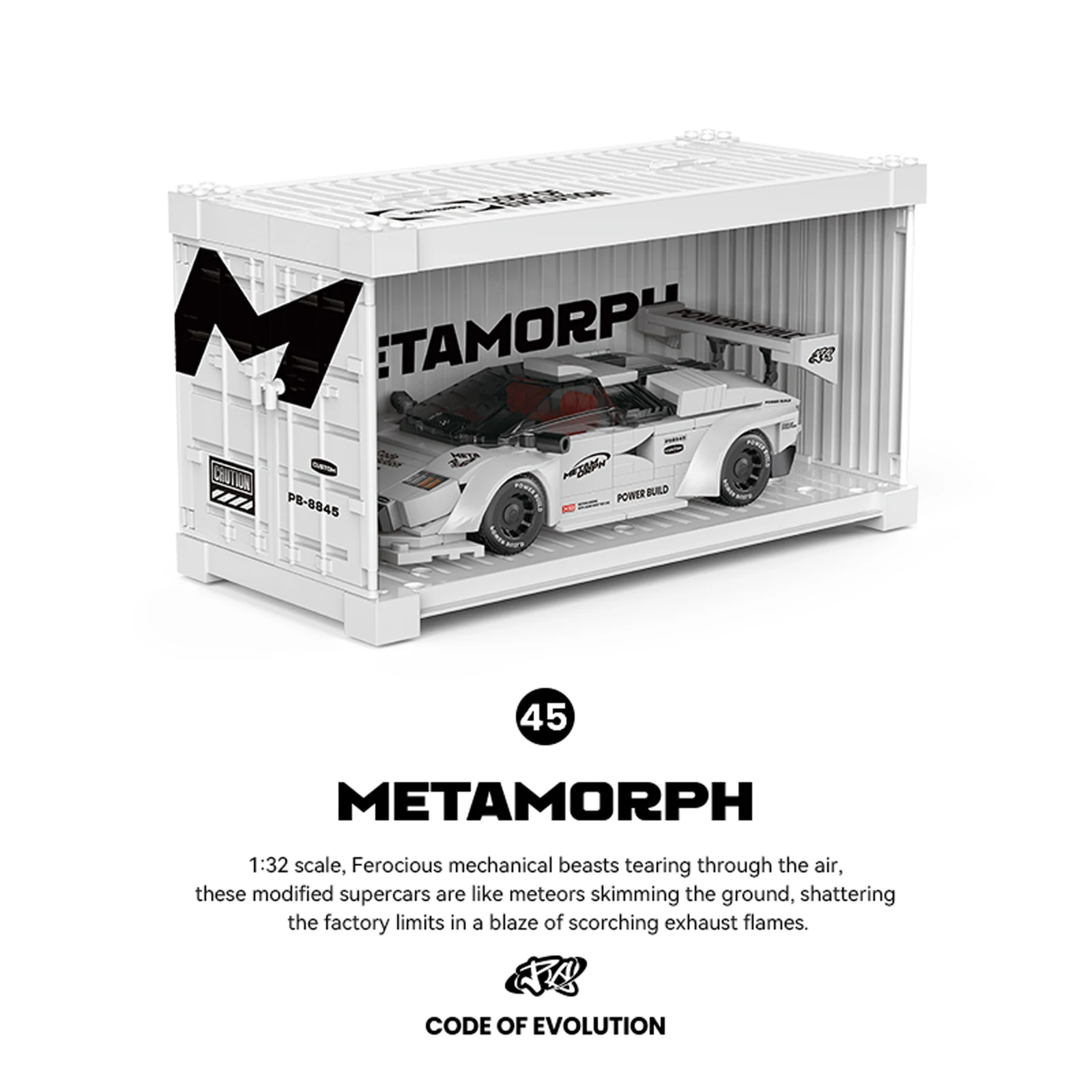 Kit de blocs de construction de modèle de voiture de course technique PB8845, véhicule de ville de sport, briques à assembler, jouet pour enfants et adultes, cadeau (338 pièces de briques)