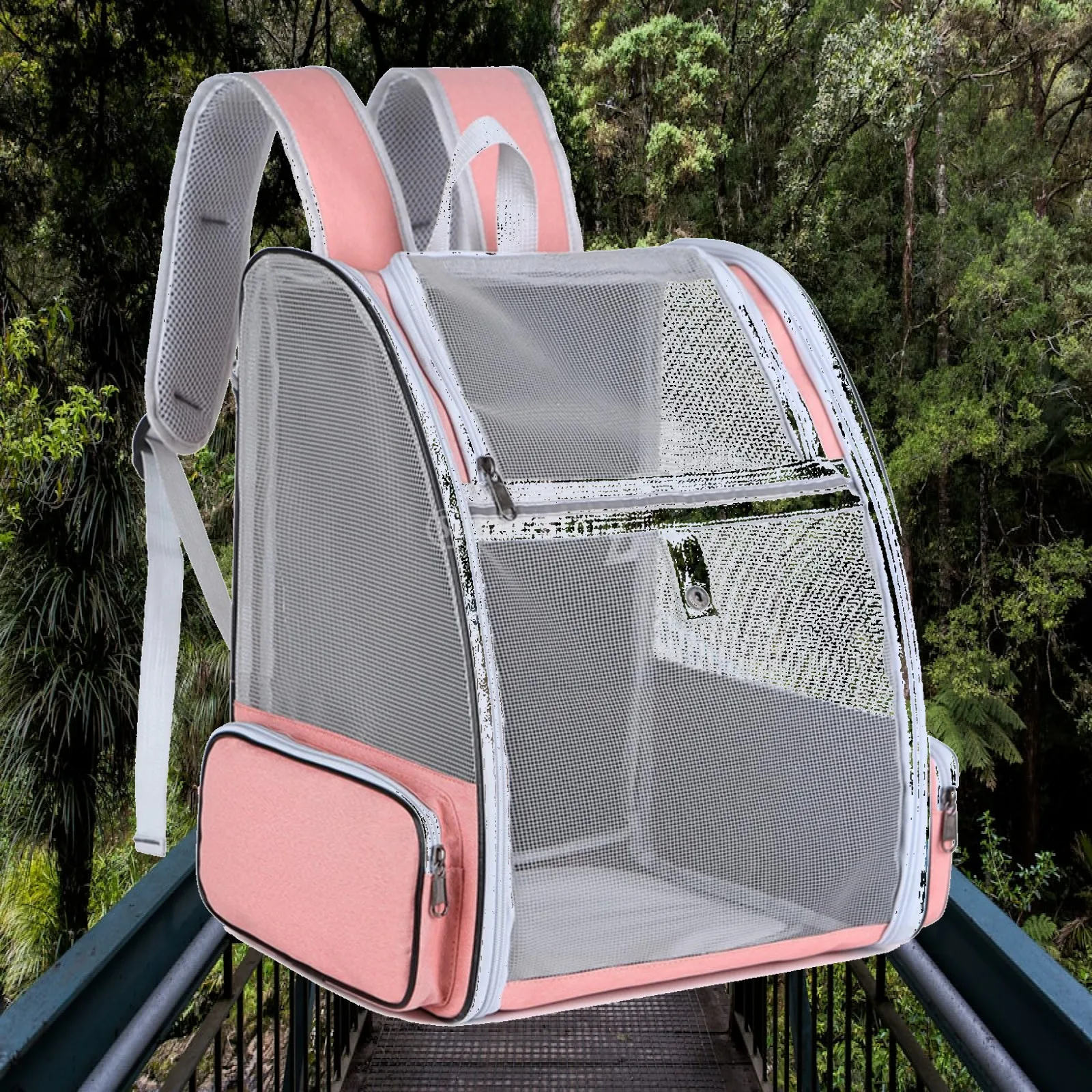 Industrial Carrier Multi Pocket Pet Backpack Foldable Dog Carry Bag Mesh Panels for Outdoor Dog Transport