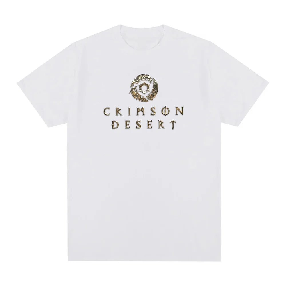 

Футболка с принтом логотипа игры Crimson Desert, высококачественная футболка с принтом логотипа игры Action Adventure Game, весенне-летняя повседневная удобная хлопковая футболка