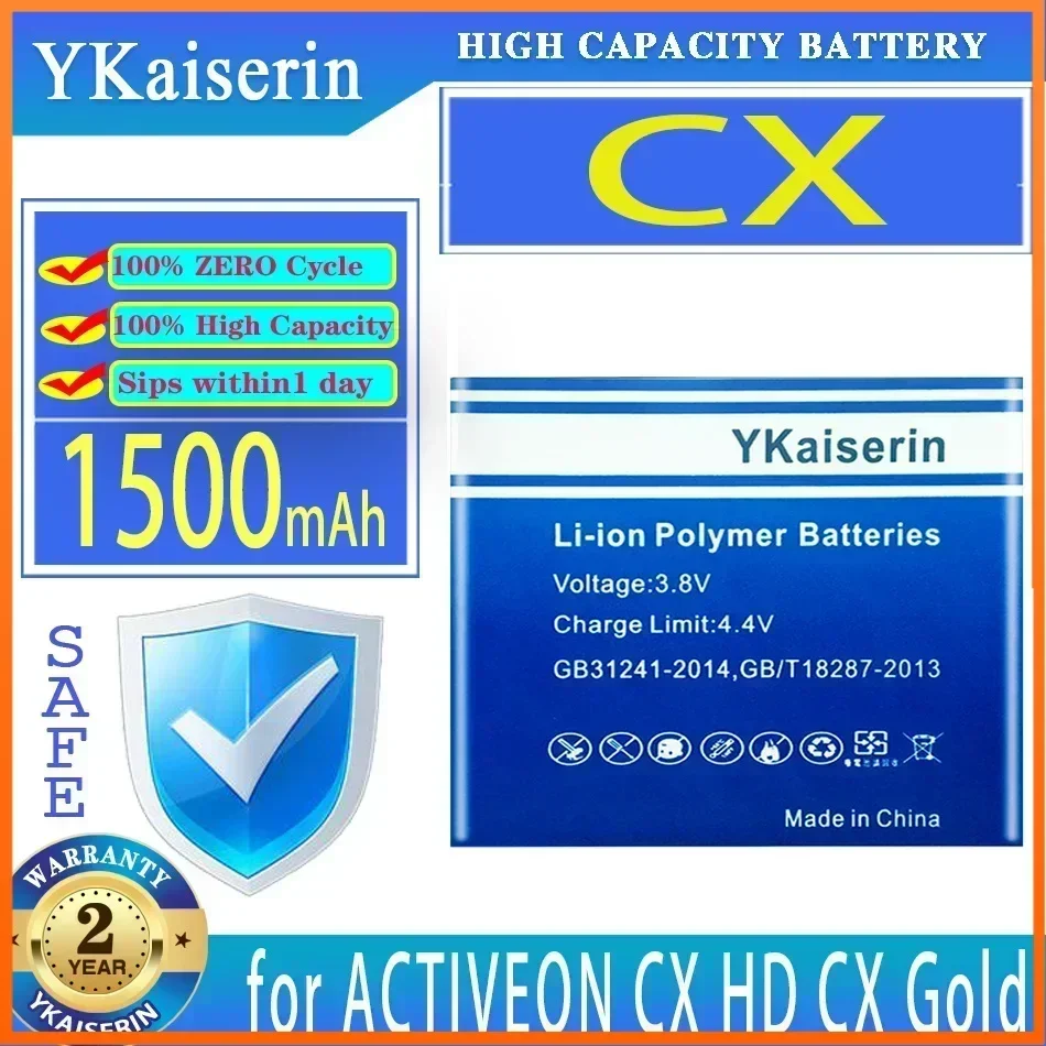 YKaiserin High Quality 1100mAh CX Battery for ACTIVEON CX HD CX Gold Camera Bateria Batterie Warranty 2 Years