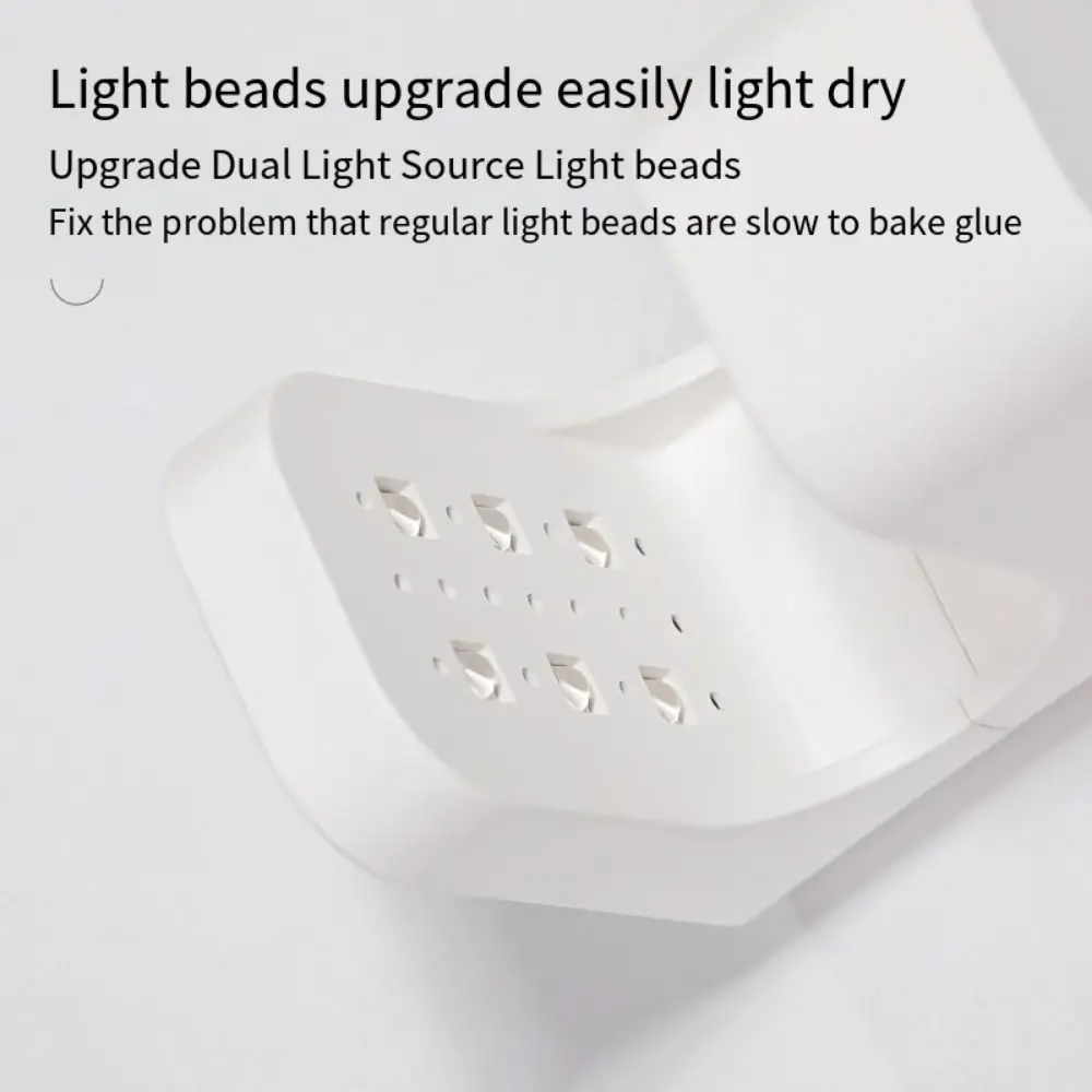 Mini luz uv de secagem rápida, lâmpada portátil de cura eficiente de dedo único, 6 unidades de led, grande espaço aberto, luz pequena para cura de unhas