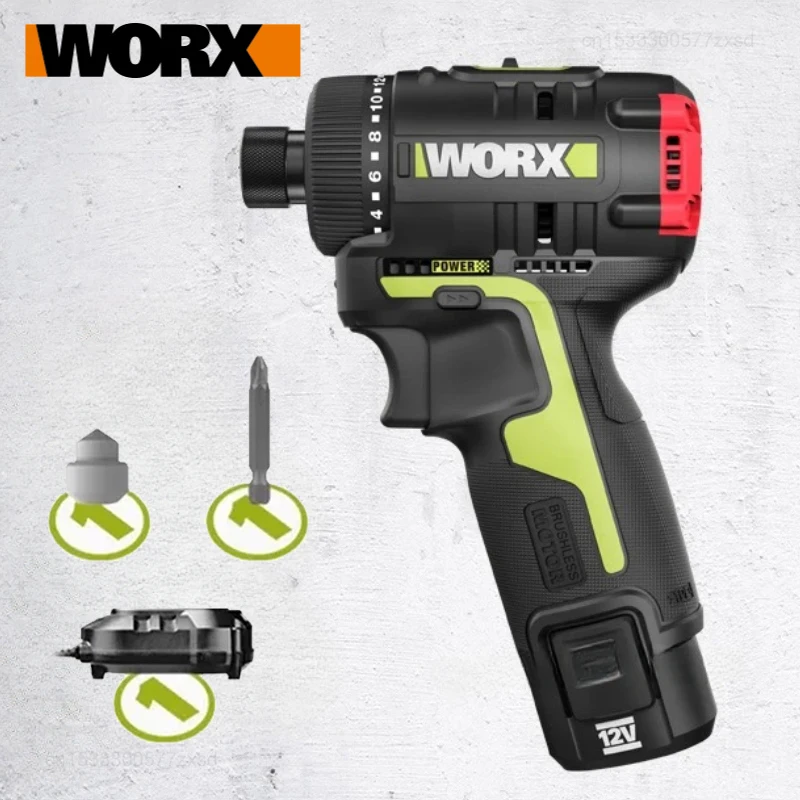 WORX 12V Brushless Driver Electromechanical Drill WU129 Lithium Battery Screwdriver Multifunctional Portable Impact Screwdriver