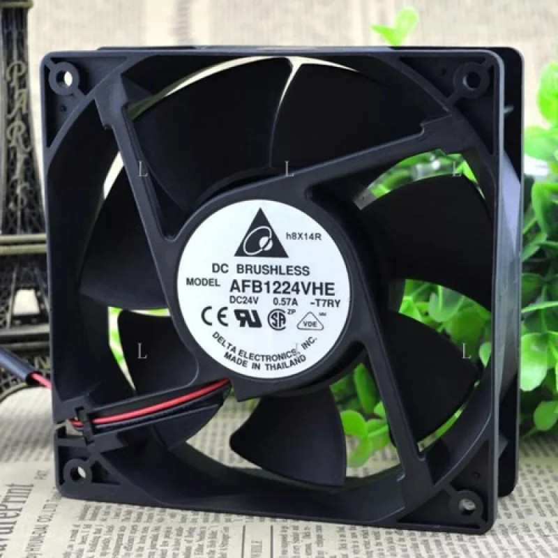 

L for DELTA BRUSHLESS AFB1224VHE 24V 0.57A 12cm 12038 Chassis Industrial Cooling Fan