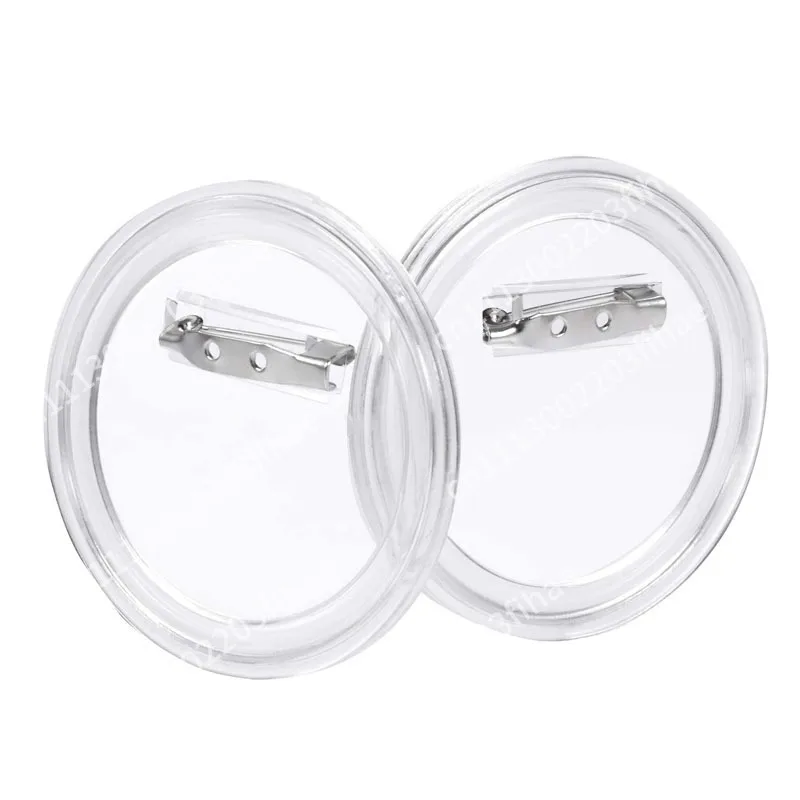 100 round acrylic transparent badges DIY transparent photo frame badges plastic button badges do not contain picture paper