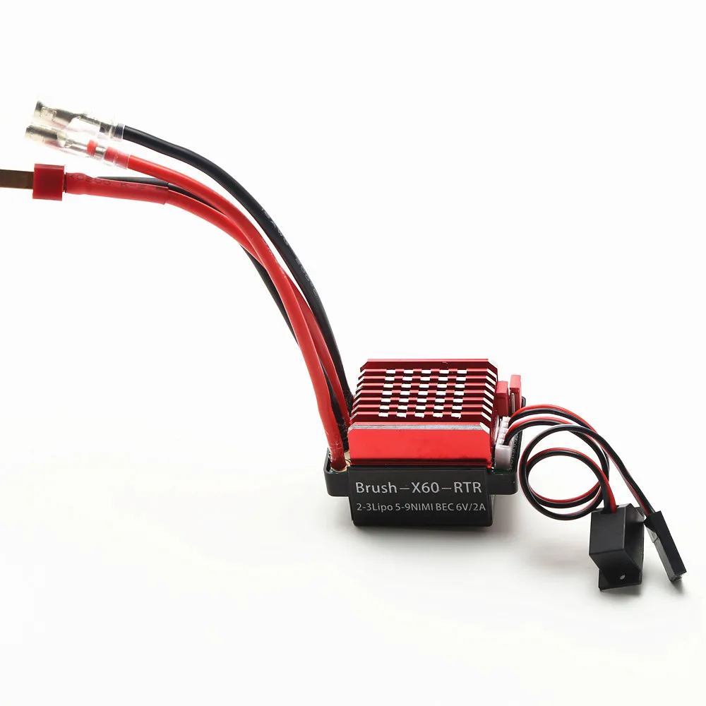 60A Brushed ESC Electric Speed Controller 6V/2A BEC for 1/10 RC Car Traxxas TRX4 TRX6 D90 HSP Redcat 4WD Truck Monster Crawler